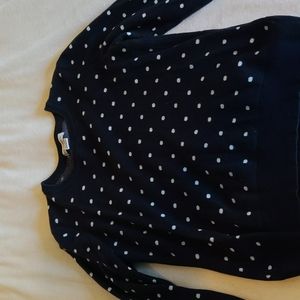 Liz Claiborne black and white polka dot sweater